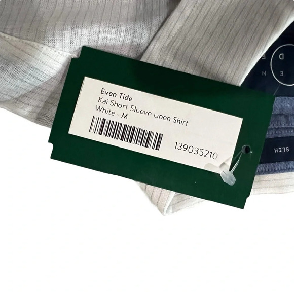 NWT Even Tide‎ Men's Kai Short Sleeve Linen Shirt Size Medium - Picture 3 of 4